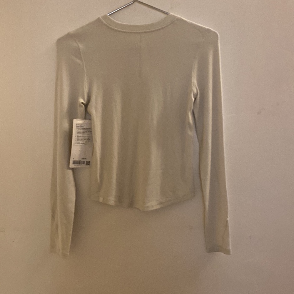 lululemon athletica Women's Long Sleeve Henley Top in Ivory - Picture 8 of 9